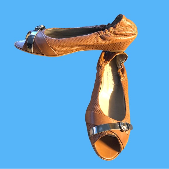 COPY - AGL Tan Perforated Leather Wedge Flats 39/8.5-9 - Picture 5 of 11